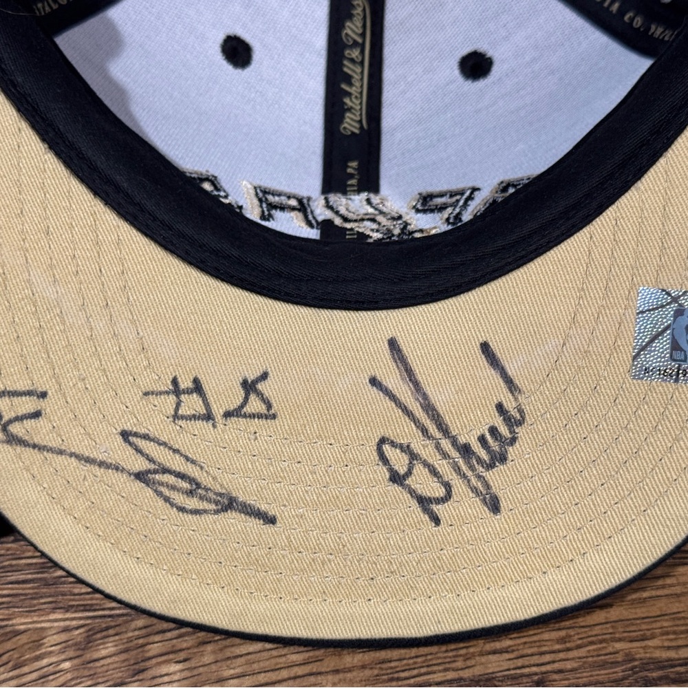 Mitchell & Ness Black and Tan Cap with Signatures